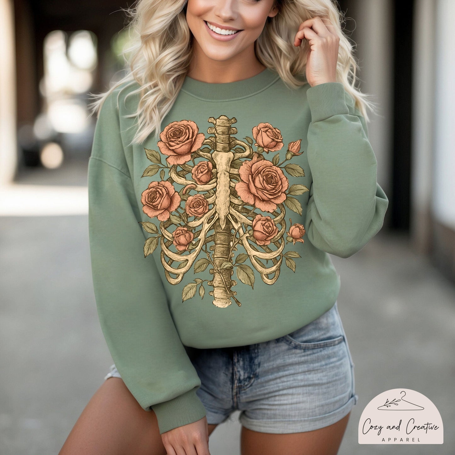 Skeleton Roses Crewnecks