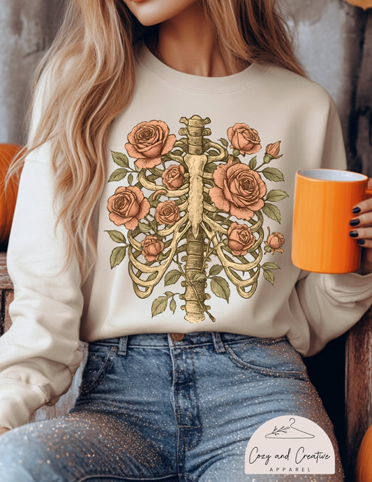 Skeleton Roses Crewnecks