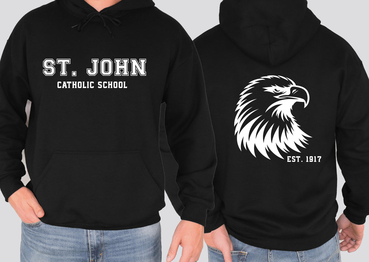 St. John Men's Eagle Hoodie- Black
